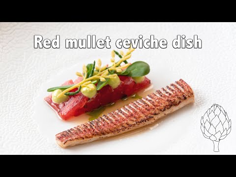 Red mullet ceviche dish with barbecued watermelon | Fine dining cooking