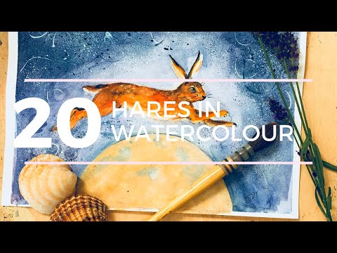 20 Hare Ideas for you to paint in watercolour - Gallery of Hare Paintings - Art Inspiration