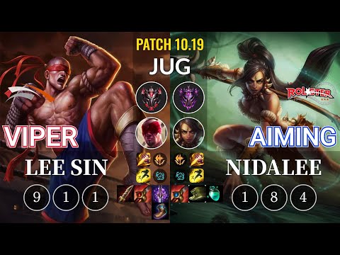 HLE Viper Lee Sin vs KT Aiming Nidalee Jungle - KR Patch 10.19