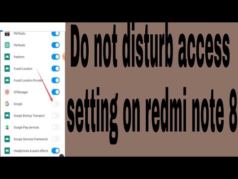 Do not disturb access setting on redmi note 8
