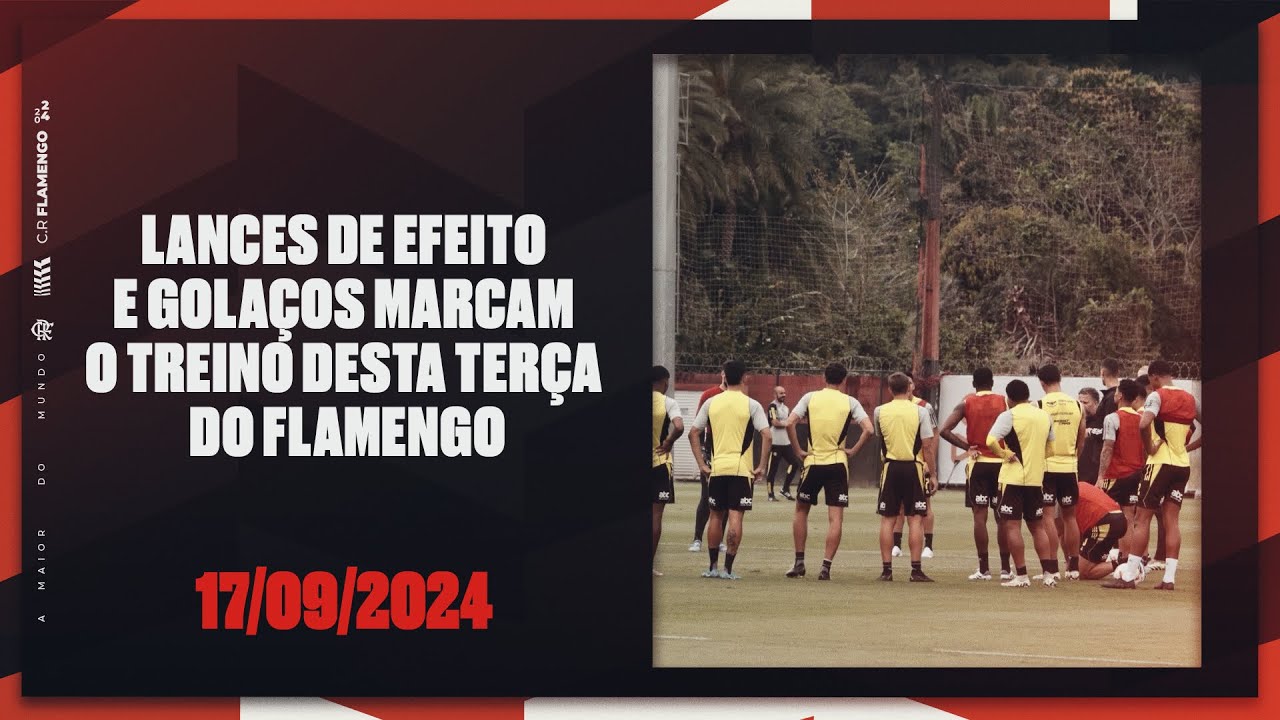 Lances de efeito e golaços marcam o treino desta terça do Flamengo