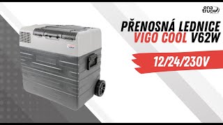 Přenosná kompresorová autochladnička Vigo Cool V62W, 62 l, 12/24/230V, Rukojeť a kolečka