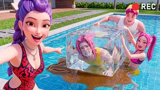 Download lagu 😱 VLOG: POOL PARTY CHAOS! Fake Shark, Ice Bath FAIL & Fire Disaster 💀🔥 | K-Pop Demon Hunters mp3