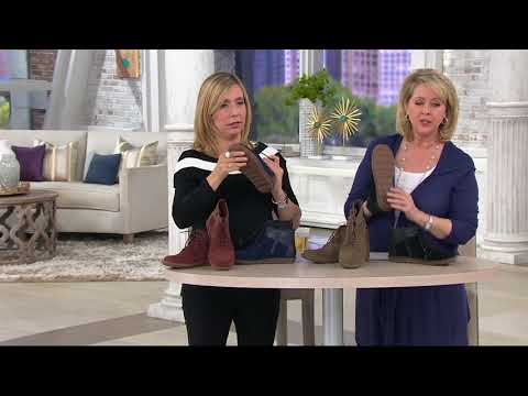 Clarks Leather & Suede Lace-up Ankle Boots - Tamitha Key on QVC