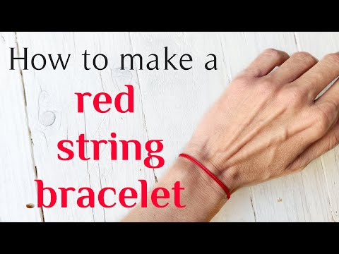 DIY How to make a simple sliding knot Red String lucky bracelet.