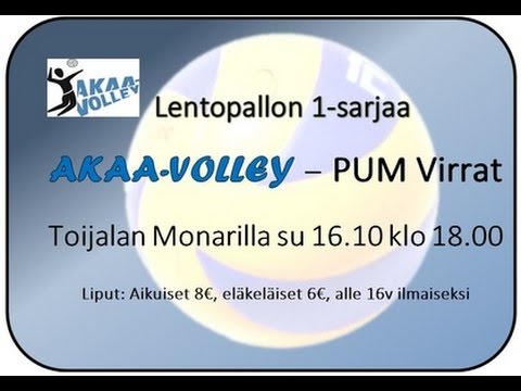 Akaa Volley - PUM Virrat 16.10.2016 klo 18.00