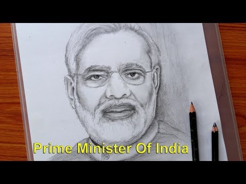 Drawing Prime Minister of India / Narendra Modi Pencil Sketch / Banglar Art