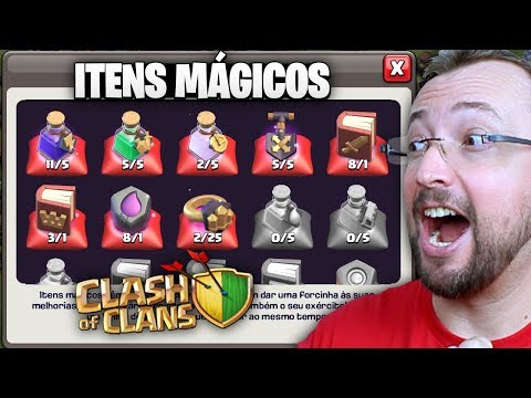 USEI ITENS MÁGICOS NO CLASH OF CLANS