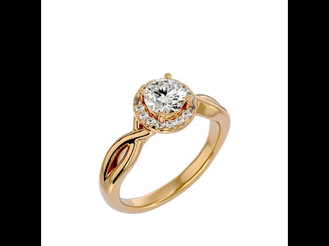 Inel de Logodna Delicate Halo Gold Aur 18k Genuine Diamonds - Olivia