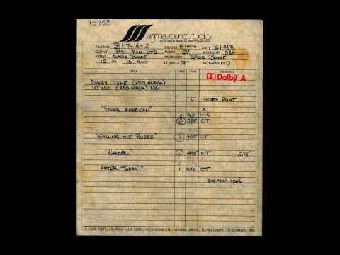 The Sigma Reel  - 2.  David  Bowie - Young Americans (Takes 1 & 2)