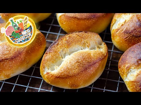 Knusprige Weizenbrötchen mit Sauerteig oder Biga - Römische Ciriole