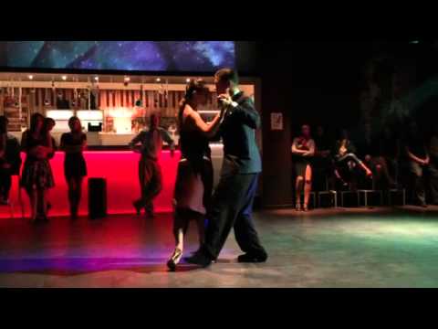  Barbara Carpino  and  Claudio Forte  are  dancing  to  a  milonga
