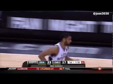 Tim Duncan Dunks on Chris Anderson vs Denver Nuggets (HD)