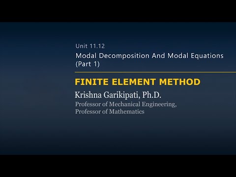 Modal Decomposition and Modal Equations — Lesson 8 — Part 1