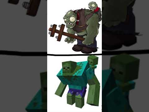 PVZ zombies in Minecraft! #shorts #minecraft #pvz #plantsvszombies #zombieshorts