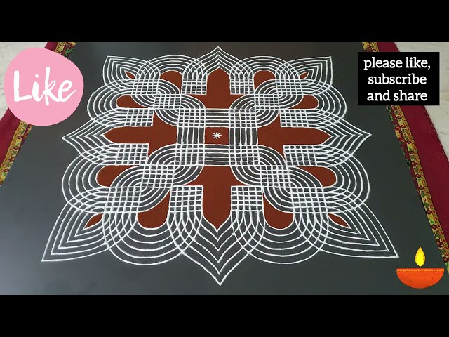 Traditional padi kolam design by passion of indian homemaker