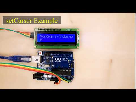 Arduino : I2C CLCD setCursor Example