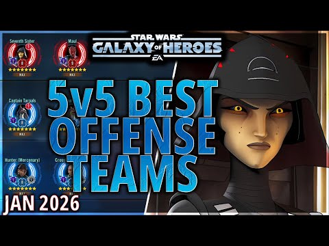 BEST 5v5 OFFENSE TEAMS (January 2026) #starwars #galaxyofheroes #grandarena #gac #swgoh
