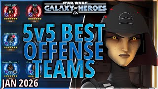 BEST 5v5 OFFENSE TEAMS (January 2026) #starwars #galaxyofheroes #grandarena #gac #swgoh