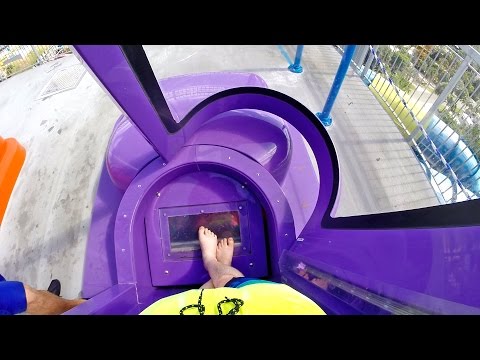 Rapids Water Park - Purple Brain Drain [NEW 2016] SuperLOOP Trapdoor Slide Video