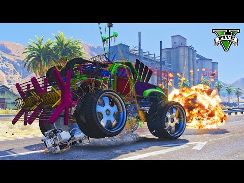 GTA 5 NIGHTMARE SASQUATCH CRASHES POLICE CHASE - IMPACT COMPILATION - DESTRUCTION