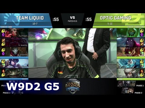 Team Liquid vs OpTic Gaming | Week 9 Day 2 of S8 NA LCS Spring 2018 | TL vs OPT W9D2 G5