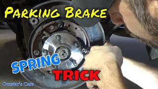 Parking Brake Shoe Spring Installation Tip