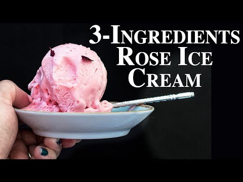 No Churn 3-Ingredients Rose Ice Cream Recipe | No Eggs Homemade Ice Cream | No Ice Cream Machine |