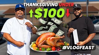 Can I Buy a Full Thanksgiving Dinner for $100? (VlogFeast Budget Challenge)