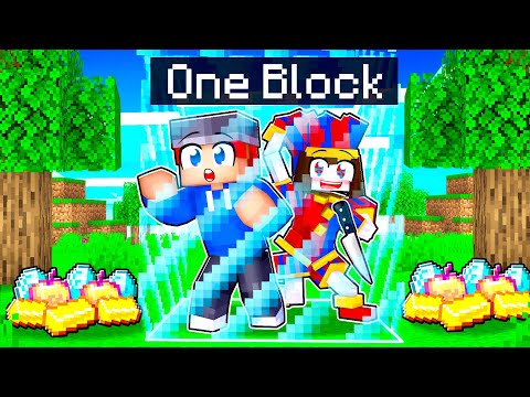 LOCKED on ONE BLOCK With CRAZY POMNI FAN GIRL! The Amazing Digital Circus