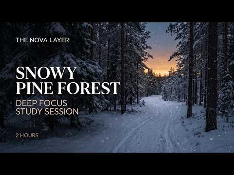 Snowy Pine Forest Study Session 2 Hours Deep Focus Winter Ambience
