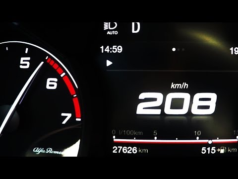 2018 Alfa Romeo Stelvio 2.0 Turbo 0-100 kmh kph 0-60 mph Tachovideo Beschleunigung Acceleration
