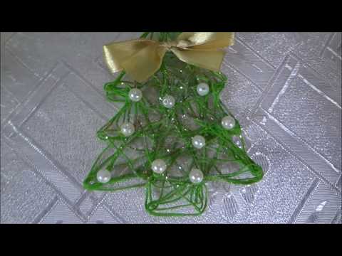 Новый год, Новогодние игрушки своими руками, Ёлочка из ниток ( Christmas Tree made of thread)