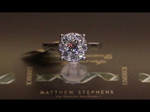 #49770 | T1.00ct | Round Brilliant Cluster Diamond Engagement Ring