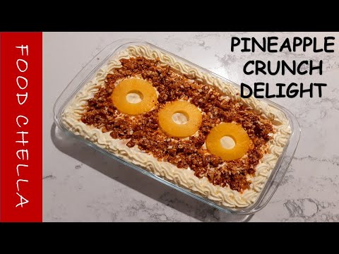 Pineapple crunch delight | Easy no bake pineapple dessert recipe #pineappledelight