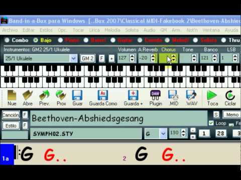 Curso de Band in a Box 2010. 1-2 Interfaz del programa, barra del sintetizador