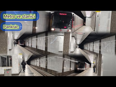 Metro ve stanici/Metro in station Pankrác 