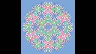 12-fold pattern in 6-4-3-4 grid in GeoGebra