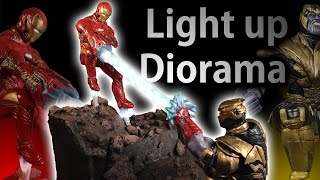 IRON MAN vs THANOS light up End Game Diorama with 30 LEDs_ Polymer Clay Timelapse