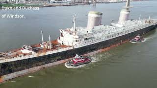 SS United States Leaves Philadelphia - With Factoids (4k)