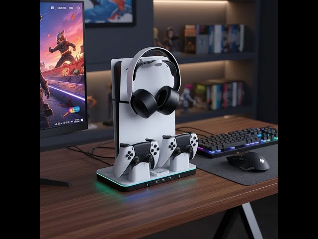 Vídeo relacionado con KOMBIUDA 2 Piezas Base de Carga Dual para Mandos de Videojuegos Compatible con Consolas con Luz LED Azul, Cargador USB Rápido para 2 Controladores, Estación de Acoplamiento Segura