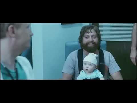 The Hangover 2009 official trailer still—Wolfpack chaos against neon Las Vegas