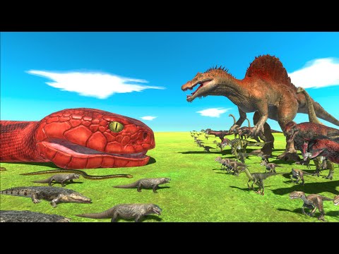 Dinosaurs Infinity War - Spinosaurus Destroy Giant Titanoboa