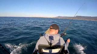 Hobie Evolve V2 on Pro Angler against the wind.