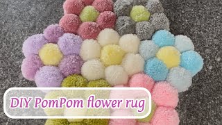 How to DIY PomPom rug | make a diy pompom mat | PomPom flower diy | What to do with Pom-poms