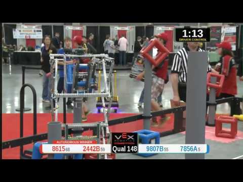 2015 VRC Tech Q148 - 8615 2442B vs 9807B 7856A - 66 to 79 - VEX Worlds 2015 - Technology Division