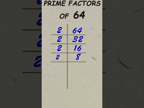 Prime factor of 64 / Prime factorisation / #publicmaths #shorts #primefactor