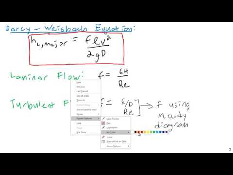 Darcy-Weisbach Examples - Fluid Mechanics