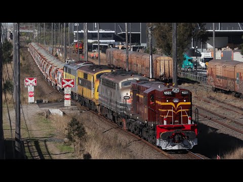 SSR Ballast Train with Heritage Loco 4501 and SSR Locos B61, GM22 & GM27 at Leightonfield