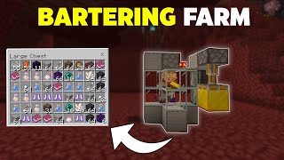 NEW Piglin Bartering Farm Tutorial in Minecraft Bedrock 1.17! (easy)